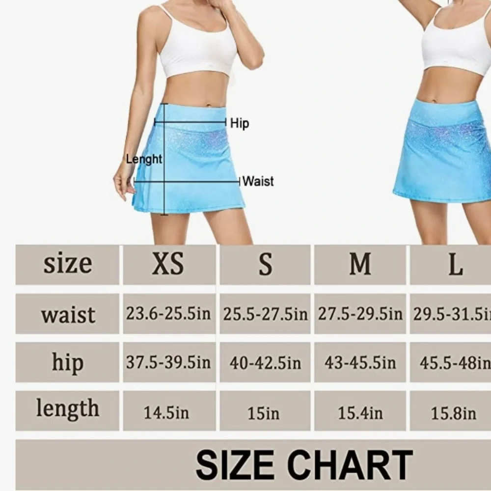 Tennis Golf Pickleball Skirt Pleated High Waisted Skort with Pocket Shorts NWOT - Picture 7 of 10